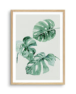 Monstera Abstract Watercolour Art Print-PRINT-Olive et Oriel-Olive et Oriel-A4 | 8.3" x 11.7" | 21 x 29.7cm-Oak-With White Border-Buy-Australian-Art-Prints-Online-with-Olive-et-Oriel-Your-Artwork-Specialists-Austrailia-Decorate-With-Coastal-Photo-Wall-Art-Prints-From-Our-Beach-House-Artwork-Collection-Fine-Poster-and-Framed-Artwork