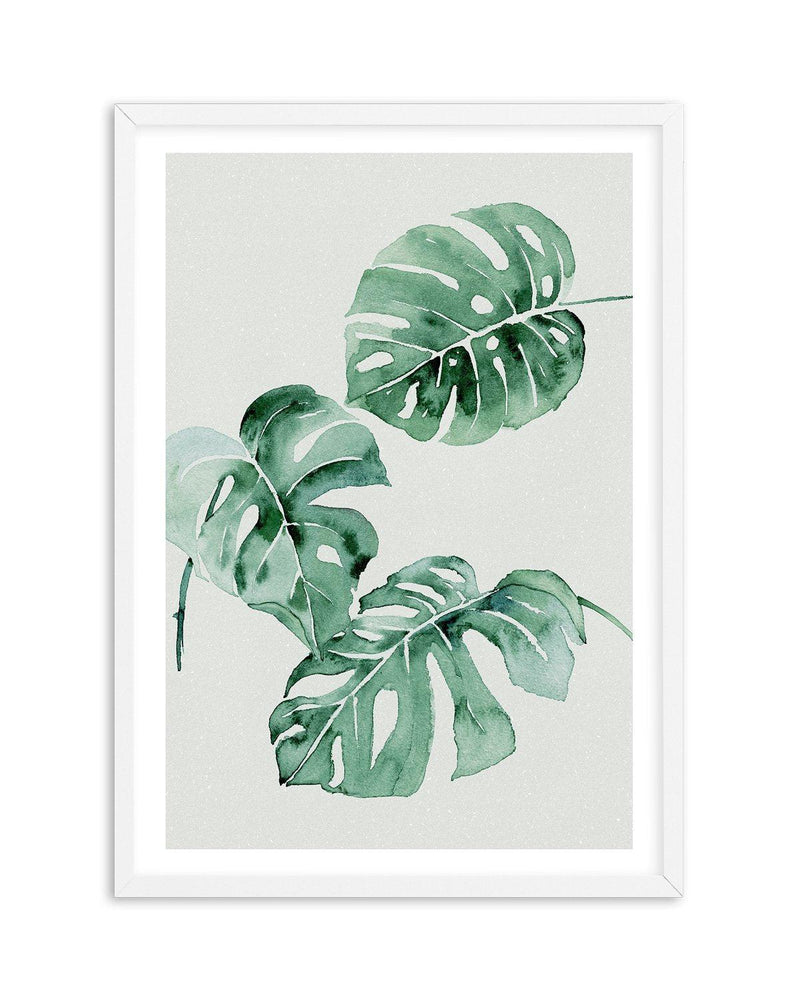 Monstera Abstract Watercolour Art Print-PRINT-Olive et Oriel-Olive et Oriel-A4 | 8.3" x 11.7" | 21 x 29.7cm-White-With White Border-Buy-Australian-Art-Prints-Online-with-Olive-et-Oriel-Your-Artwork-Specialists-Austrailia-Decorate-With-Coastal-Photo-Wall-Art-Prints-From-Our-Beach-House-Artwork-Collection-Fine-Poster-and-Framed-Artwork
