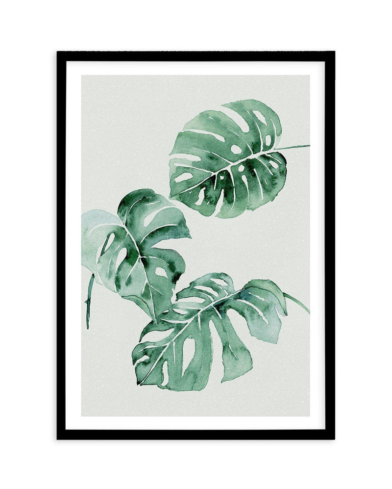 Monstera Abstract Watercolour Art Print-PRINT-Olive et Oriel-Olive et Oriel-A4 | 8.3" x 11.7" | 21 x 29.7cm-Black-With White Border-Buy-Australian-Art-Prints-Online-with-Olive-et-Oriel-Your-Artwork-Specialists-Austrailia-Decorate-With-Coastal-Photo-Wall-Art-Prints-From-Our-Beach-House-Artwork-Collection-Fine-Poster-and-Framed-Artwork