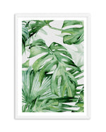 Monstera in Watercolour I Art Print-PRINT-Olive et Oriel-Olive et Oriel-A4 | 8.3" x 11.7" | 21 x 29.7cm-White-With White Border-Buy-Australian-Art-Prints-Online-with-Olive-et-Oriel-Your-Artwork-Specialists-Austrailia-Decorate-With-Coastal-Photo-Wall-Art-Prints-From-Our-Beach-House-Artwork-Collection-Fine-Poster-and-Framed-Artwork
