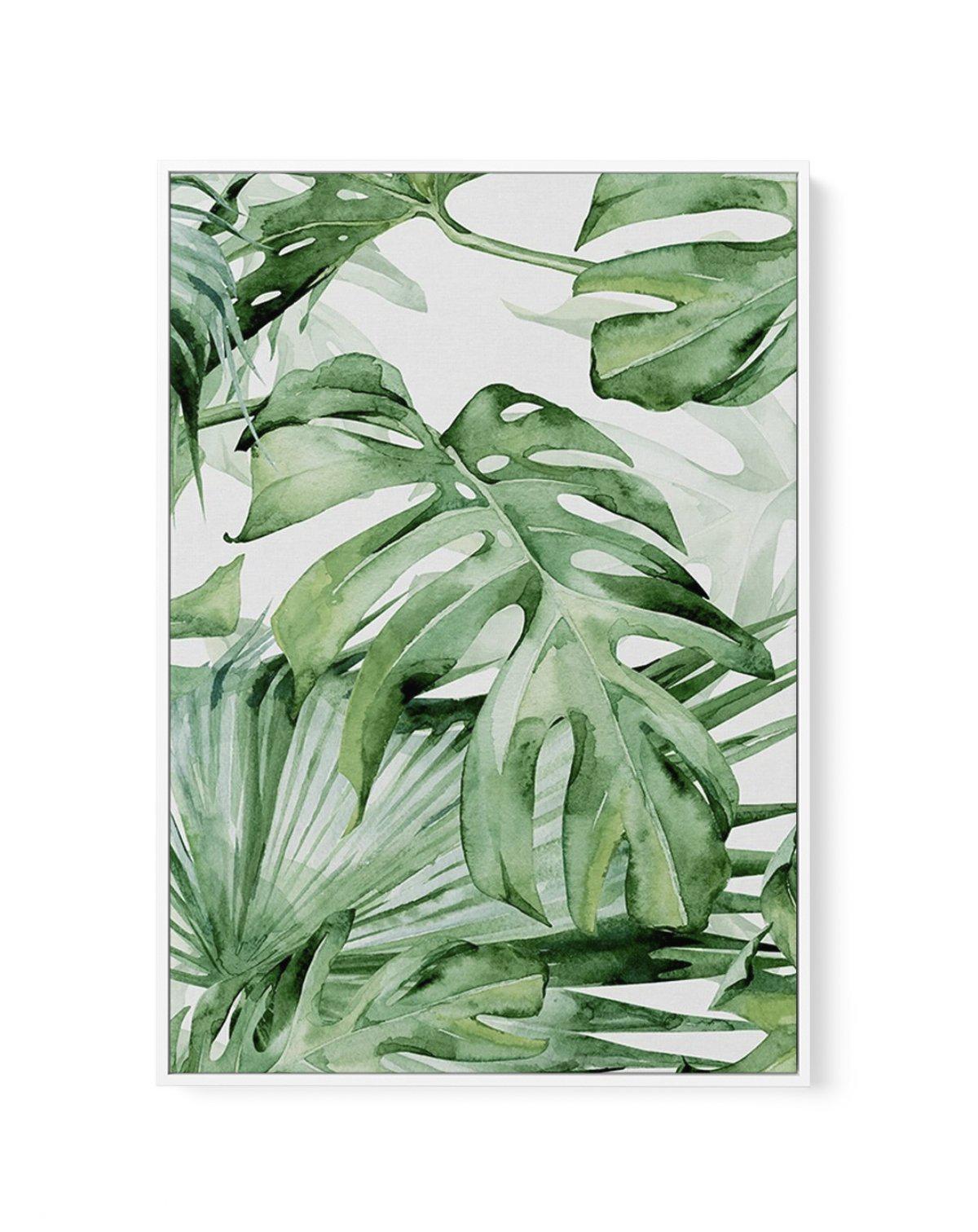 Monstera in Watercolour I | Framed Canvas-CANVAS-You can shop wall art online with Olive et Oriel for everything from abstract art to fun kids wall art. Our beautiful modern art prints and canvas art are available from large canvas prints to wall art paintings and our proudly Australian artwork collection offers only the highest quality framed large wall art and canvas art Australia - You can buy fashion photography prints or Hampton print posters and paintings on canvas from Olive et Oriel and 