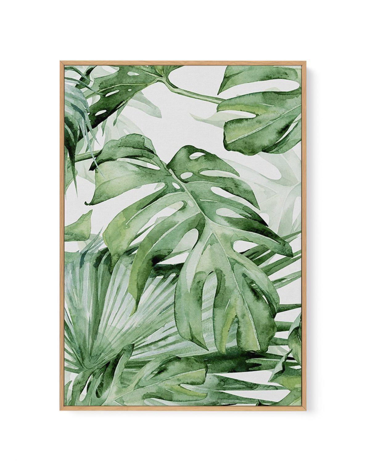 Monstera in Watercolour I | Framed Canvas-CANVAS-You can shop wall art online with Olive et Oriel for everything from abstract art to fun kids wall art. Our beautiful modern art prints and canvas art are available from large canvas prints to wall art paintings and our proudly Australian artwork collection offers only the highest quality framed large wall art and canvas art Australia - You can buy fashion photography prints or Hampton print posters and paintings on canvas from Olive et Oriel and 