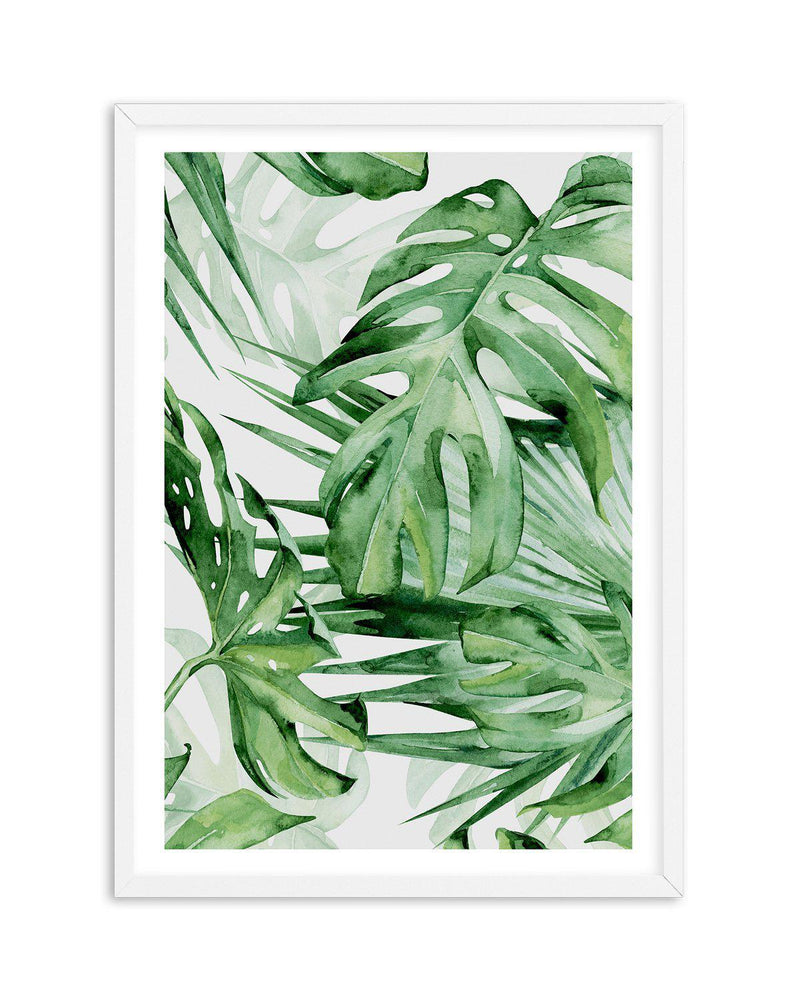 Monstera in Watercolour II Art Print-PRINT-Olive et Oriel-Olive et Oriel-A4 | 8.3" x 11.7" | 21 x 29.7cm-White-With White Border-Buy-Australian-Art-Prints-Online-with-Olive-et-Oriel-Your-Artwork-Specialists-Austrailia-Decorate-With-Coastal-Photo-Wall-Art-Prints-From-Our-Beach-House-Artwork-Collection-Fine-Poster-and-Framed-Artwork
