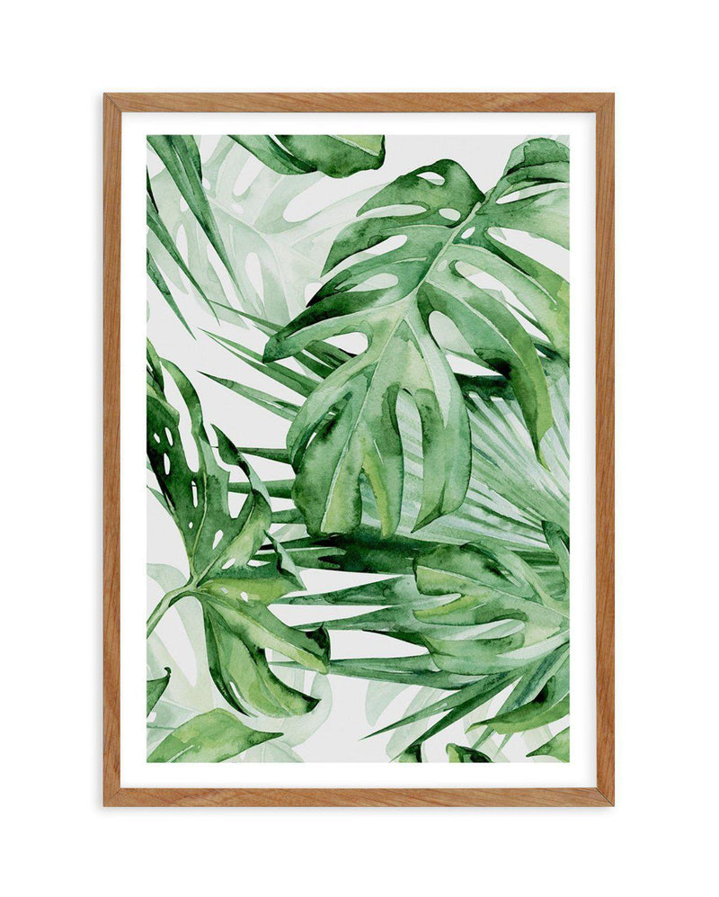 Monstera in Watercolour II Art Print-PRINT-Olive et Oriel-Olive et Oriel-50x70 cm | 19.6" x 27.5"-Walnut-With White Border-Buy-Australian-Art-Prints-Online-with-Olive-et-Oriel-Your-Artwork-Specialists-Austrailia-Decorate-With-Coastal-Photo-Wall-Art-Prints-From-Our-Beach-House-Artwork-Collection-Fine-Poster-and-Framed-Artwork