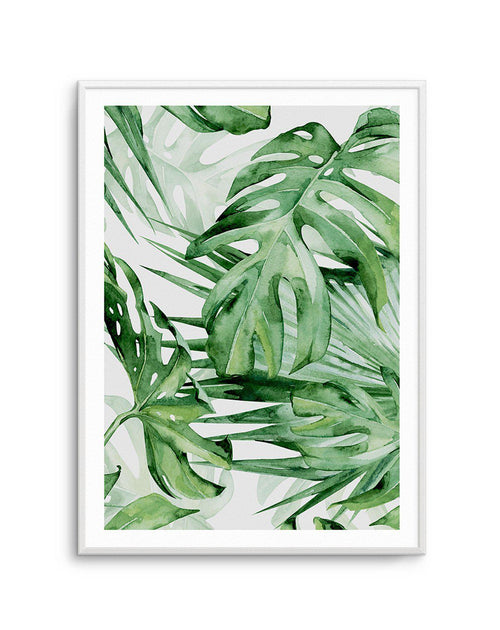Monstera in Watercolour II Art Print-PRINT-Olive et Oriel-Olive et Oriel-A4 | 8.3" x 11.7" | 21 x 29.7cm-Unframed Art Print-With White Border-Buy-Australian-Art-Prints-Online-with-Olive-et-Oriel-Your-Artwork-Specialists-Austrailia-Decorate-With-Coastal-Photo-Wall-Art-Prints-From-Our-Beach-House-Artwork-Collection-Fine-Poster-and-Framed-Artwork