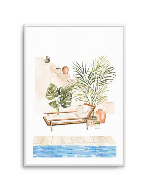 Moroccan Pool Art Print-PRINT-Olive et Oriel-Olive et Oriel-A4 | 8.3" x 11.7" | 21 x 29.7cm-Unframed Art Print-With White Border-Buy-Australian-Art-Prints-Online-with-Olive-et-Oriel-Your-Artwork-Specialists-Austrailia-Decorate-With-Coastal-Photo-Wall-Art-Prints-From-Our-Beach-House-Artwork-Collection-Fine-Poster-and-Framed-Artwork