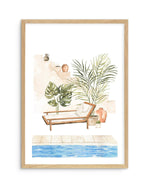 Moroccan Pool Art Print-PRINT-Olive et Oriel-Olive et Oriel-A4 | 8.3" x 11.7" | 21 x 29.7cm-Oak-With White Border-Buy-Australian-Art-Prints-Online-with-Olive-et-Oriel-Your-Artwork-Specialists-Austrailia-Decorate-With-Coastal-Photo-Wall-Art-Prints-From-Our-Beach-House-Artwork-Collection-Fine-Poster-and-Framed-Artwork