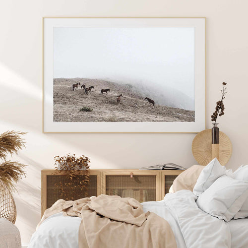 Mountain Horses | LS Art Print-PRINT-Olive et Oriel-Olive et Oriel-Buy-Australian-Art-Prints-Online-with-Olive-et-Oriel-Your-Artwork-Specialists-Austrailia-Decorate-With-Coastal-Photo-Wall-Art-Prints-From-Our-Beach-House-Artwork-Collection-Fine-Poster-and-Framed-Artwork