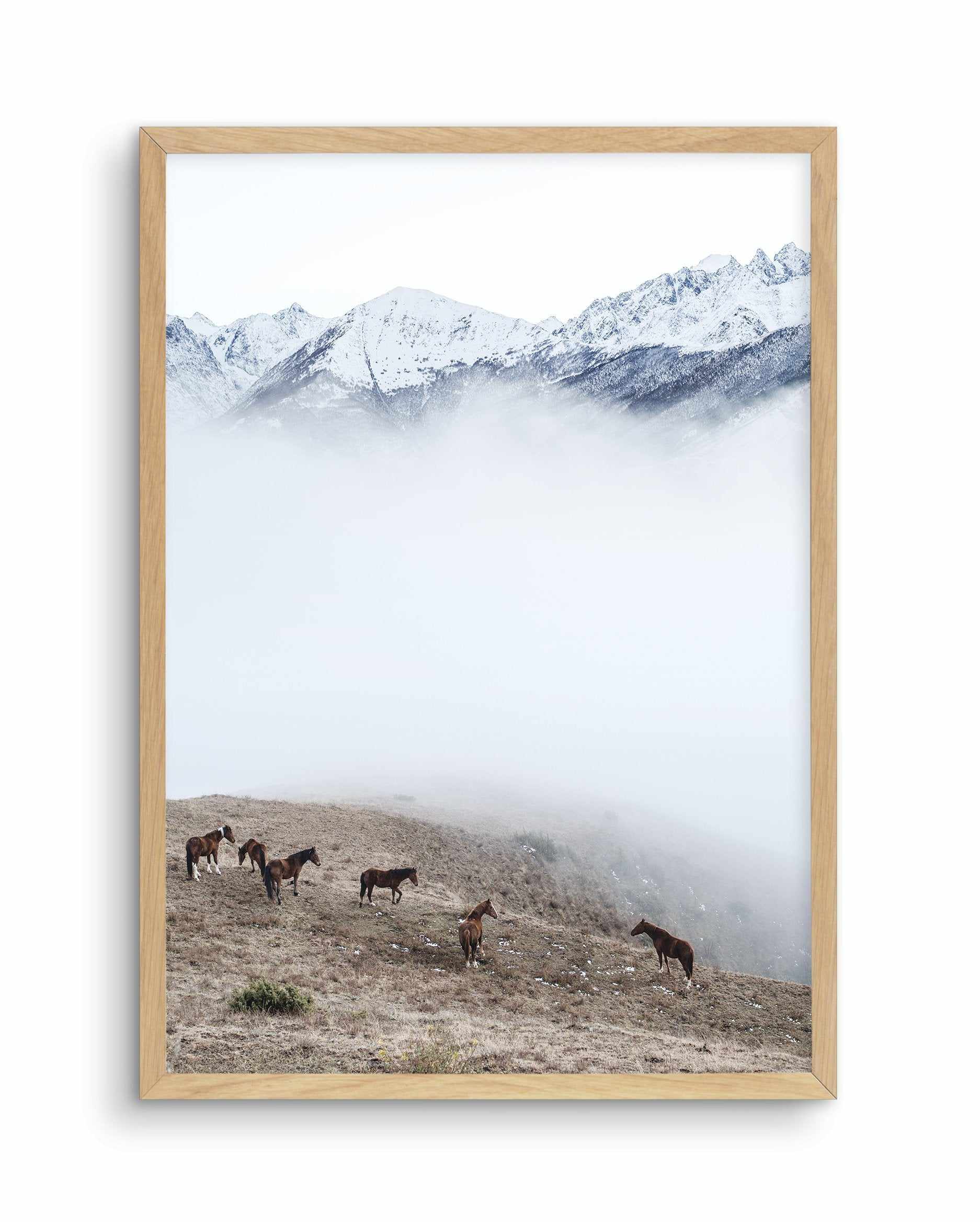 Mountain Horses | PT Art Print-PRINT-Olive et Oriel-Olive et Oriel-A5 | 5.8" x 8.3" | 14.8 x 21cm-Oak-With White Border-Buy-Australian-Art-Prints-Online-with-Olive-et-Oriel-Your-Artwork-Specialists-Austrailia-Decorate-With-Coastal-Photo-Wall-Art-Prints-From-Our-Beach-House-Artwork-Collection-Fine-Poster-and-Framed-Artwork