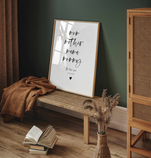 Mum, We Love You | Personalise Me! Art Print-PRINT-Olive et Oriel-Olive et Oriel-Buy-Australian-Art-Prints-Online-with-Olive-et-Oriel-Your-Artwork-Specialists-Austrailia-Decorate-With-Coastal-Photo-Wall-Art-Prints-From-Our-Beach-House-Artwork-Collection-Fine-Poster-and-Framed-Artwork