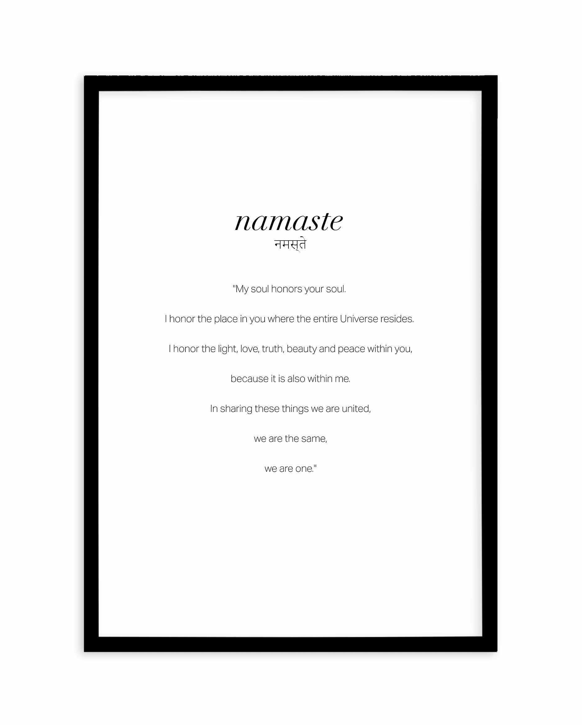 Namaste Art Print-PRINT-Olive et Oriel-Olive et Oriel-A4 | 8.3" x 11.7" | 21 x 29.7cm-Black-With White Border-Buy-Australian-Art-Prints-Online-with-Olive-et-Oriel-Your-Artwork-Specialists-Austrailia-Decorate-With-Coastal-Photo-Wall-Art-Prints-From-Our-Beach-House-Artwork-Collection-Fine-Poster-and-Framed-Artwork