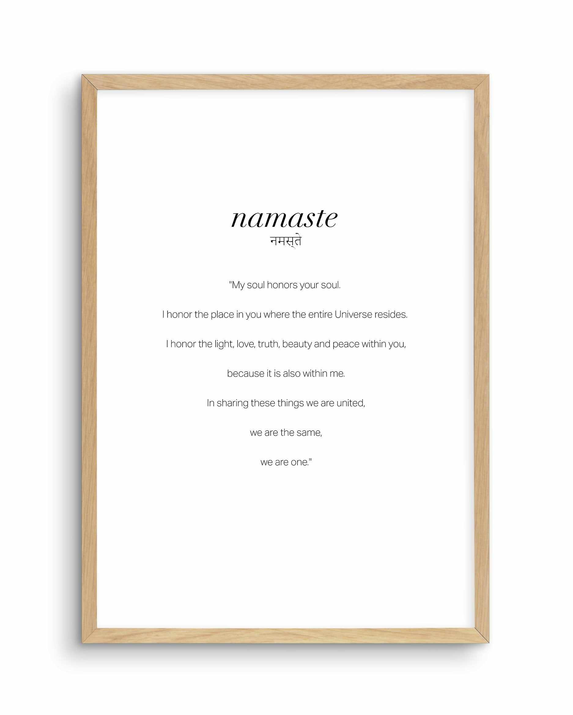 Namaste Art Print-PRINT-Olive et Oriel-Olive et Oriel-A4 | 8.3" x 11.7" | 21 x 29.7cm-Oak-With White Border-Buy-Australian-Art-Prints-Online-with-Olive-et-Oriel-Your-Artwork-Specialists-Austrailia-Decorate-With-Coastal-Photo-Wall-Art-Prints-From-Our-Beach-House-Artwork-Collection-Fine-Poster-and-Framed-Artwork