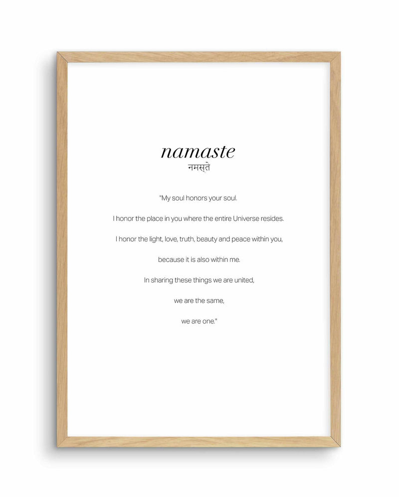Namaste Art Print-PRINT-Olive et Oriel-Olive et Oriel-A4 | 8.3" x 11.7" | 21 x 29.7cm-Oak-With White Border-Buy-Australian-Art-Prints-Online-with-Olive-et-Oriel-Your-Artwork-Specialists-Austrailia-Decorate-With-Coastal-Photo-Wall-Art-Prints-From-Our-Beach-House-Artwork-Collection-Fine-Poster-and-Framed-Artwork