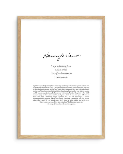 Nannys Scones Art Print-PRINT-Olive et Oriel-Olive et Oriel-A3 | 11.7" x 16.5" | 29.7 x 42 cm-Oak-With White Border-Buy-Australian-Art-Prints-Online-with-Olive-et-Oriel-Your-Artwork-Specialists-Austrailia-Decorate-With-Coastal-Photo-Wall-Art-Prints-From-Our-Beach-House-Artwork-Collection-Fine-Poster-and-Framed-Artwork