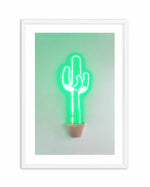 Neon Cactus | Green Art Print-PRINT-Olive et Oriel-Olive et Oriel-A4 | 8.3" x 11.7" | 21 x 29.7cm-White-With White Border-Buy-Australian-Art-Prints-Online-with-Olive-et-Oriel-Your-Artwork-Specialists-Austrailia-Decorate-With-Coastal-Photo-Wall-Art-Prints-From-Our-Beach-House-Artwork-Collection-Fine-Poster-and-Framed-Artwork