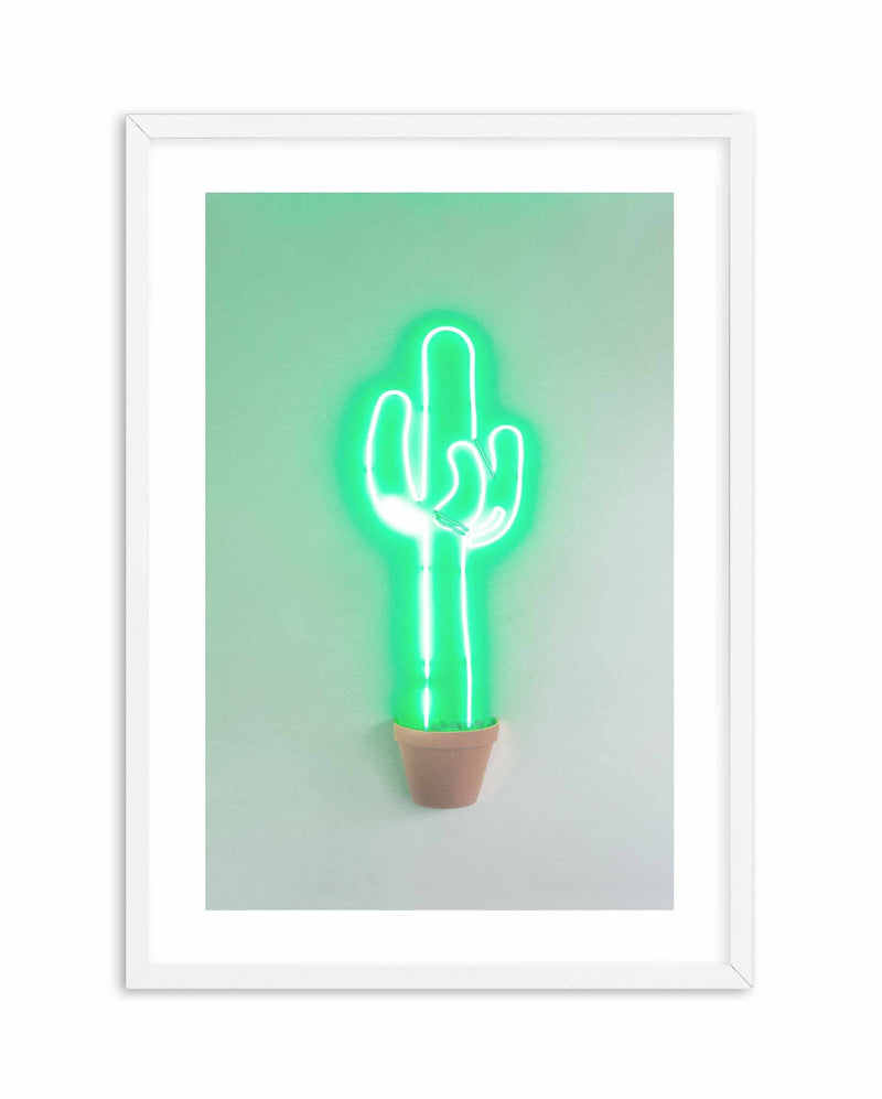 Neon Cactus | Green Art Print-PRINT-Olive et Oriel-Olive et Oriel-A4 | 8.3" x 11.7" | 21 x 29.7cm-White-With White Border-Buy-Australian-Art-Prints-Online-with-Olive-et-Oriel-Your-Artwork-Specialists-Austrailia-Decorate-With-Coastal-Photo-Wall-Art-Prints-From-Our-Beach-House-Artwork-Collection-Fine-Poster-and-Framed-Artwork