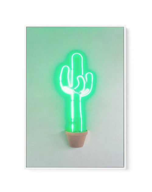 Neon Cactus | Green | Framed Canvas-CANVAS-You can shop wall art online with Olive et Oriel for everything from abstract art to fun kids wall art. Our beautiful modern art prints and canvas art are available from large canvas prints to wall art paintings and our proudly Australian artwork collection offers only the highest quality framed large wall art and canvas art Australia - You can buy fashion photography prints or Hampton print posters and paintings on canvas from Olive et Oriel and have t
