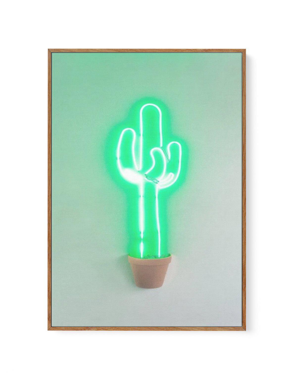 Neon Cactus | Green | Framed Canvas-CANVAS-You can shop wall art online with Olive et Oriel for everything from abstract art to fun kids wall art. Our beautiful modern art prints and canvas art are available from large canvas prints to wall art paintings and our proudly Australian artwork collection offers only the highest quality framed large wall art and canvas art Australia - You can buy fashion photography prints or Hampton print posters and paintings on canvas from Olive et Oriel and have t