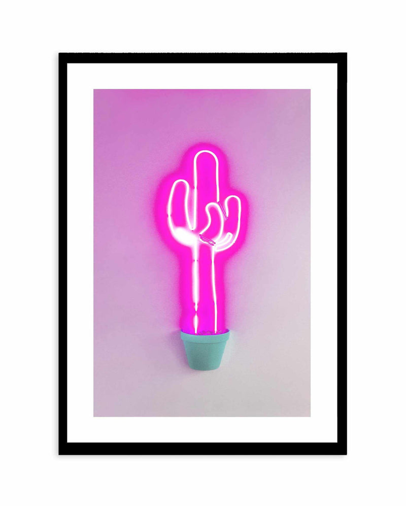 Neon Cactus | Pink Art Print-PRINT-Olive et Oriel-Olive et Oriel-A4 | 8.3" x 11.7" | 21 x 29.7cm-Black-With White Border-Buy-Australian-Art-Prints-Online-with-Olive-et-Oriel-Your-Artwork-Specialists-Austrailia-Decorate-With-Coastal-Photo-Wall-Art-Prints-From-Our-Beach-House-Artwork-Collection-Fine-Poster-and-Framed-Artwork