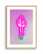 Neon Cactus | Pink Art Print-PRINT-Olive et Oriel-Olive et Oriel-A4 | 8.3" x 11.7" | 21 x 29.7cm-Oak-With White Border-Buy-Australian-Art-Prints-Online-with-Olive-et-Oriel-Your-Artwork-Specialists-Austrailia-Decorate-With-Coastal-Photo-Wall-Art-Prints-From-Our-Beach-House-Artwork-Collection-Fine-Poster-and-Framed-Artwork
