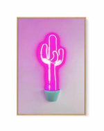 Neon Cactus | Pink | Framed Canvas