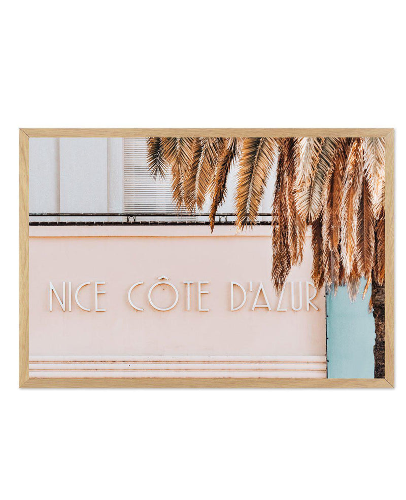 Nice Cote D'azur Art Print-PRINT-Olive et Oriel-Olive et Oriel-A4 | 8.3" x 11.7" | 21 x 29.7cm-Oak-With White Border-Buy-Australian-Art-Prints-Online-with-Olive-et-Oriel-Your-Artwork-Specialists-Austrailia-Decorate-With-Coastal-Photo-Wall-Art-Prints-From-Our-Beach-House-Artwork-Collection-Fine-Poster-and-Framed-Artwork