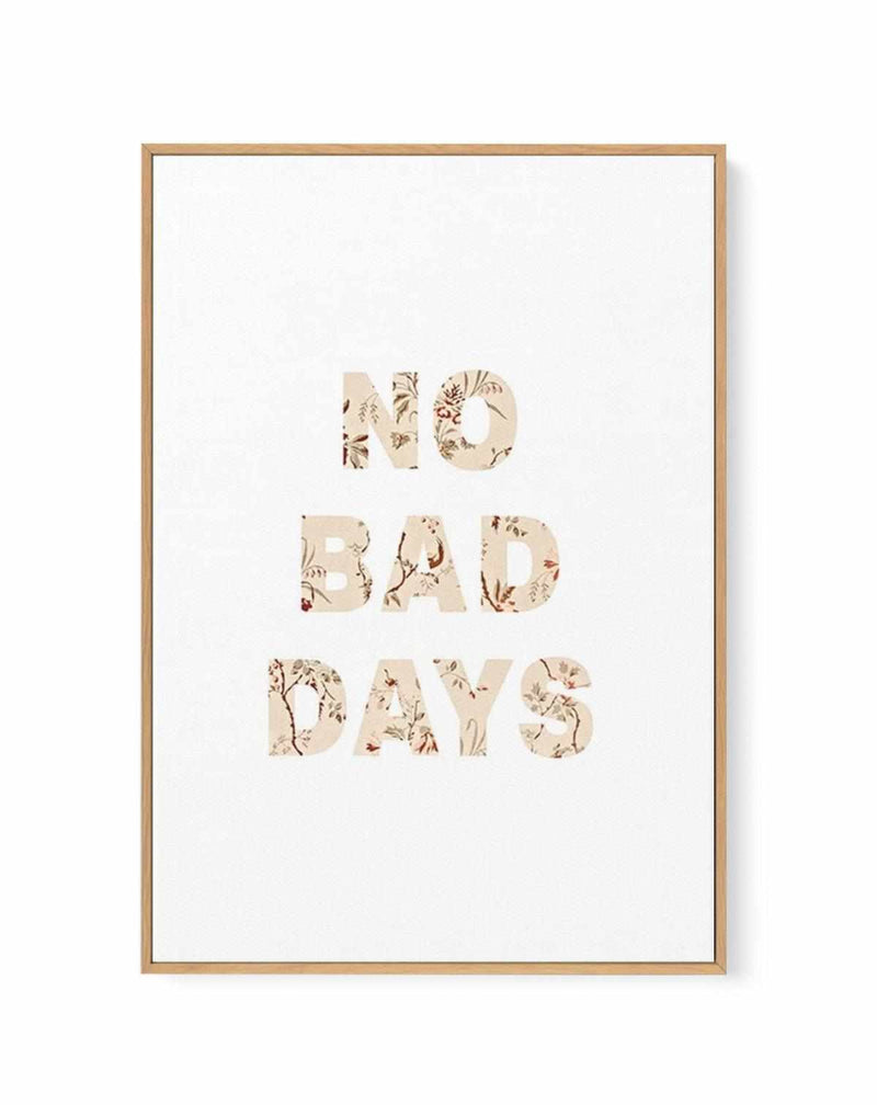 No Bad Days | Nude | Framed Canvas Art Print