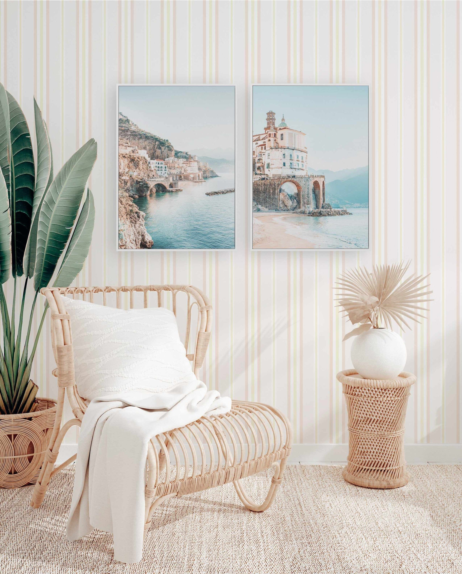 Noosa Stripe Wallpaper - Olive et Oriel