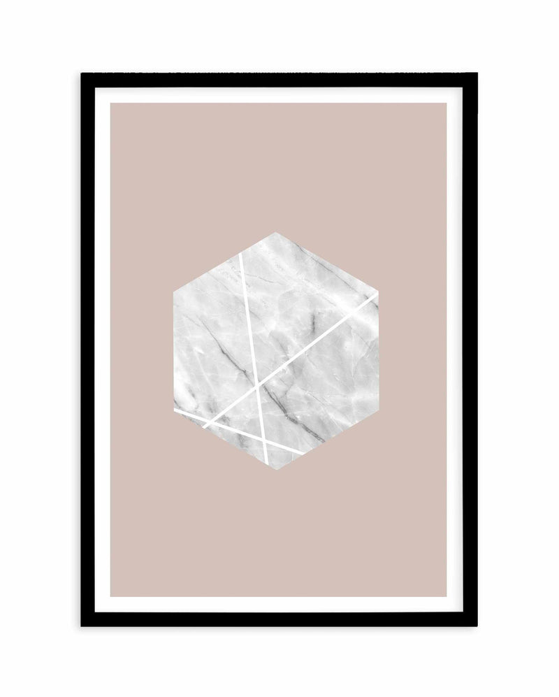 Nude Marble Hex Art Print-PRINT-Olive et Oriel-Olive et Oriel-A5 | 5.8" x 8.3" | 14.8 x 21cm-Black-With White Border-Buy-Australian-Art-Prints-Online-with-Olive-et-Oriel-Your-Artwork-Specialists-Austrailia-Decorate-With-Coastal-Photo-Wall-Art-Prints-From-Our-Beach-House-Artwork-Collection-Fine-Poster-and-Framed-Artwork