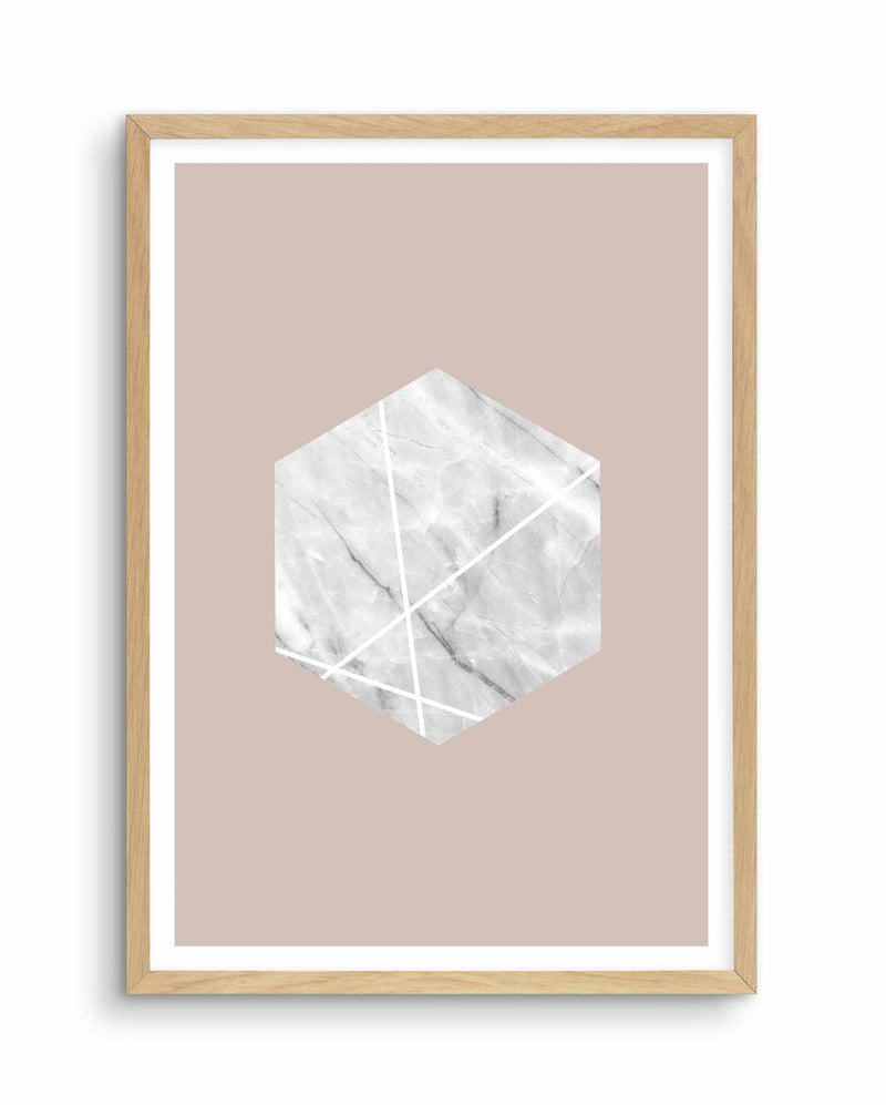 Nude Marble Hex Art Print-PRINT-Olive et Oriel-Olive et Oriel-A5 | 5.8" x 8.3" | 14.8 x 21cm-Oak-With White Border-Buy-Australian-Art-Prints-Online-with-Olive-et-Oriel-Your-Artwork-Specialists-Austrailia-Decorate-With-Coastal-Photo-Wall-Art-Prints-From-Our-Beach-House-Artwork-Collection-Fine-Poster-and-Framed-Artwork