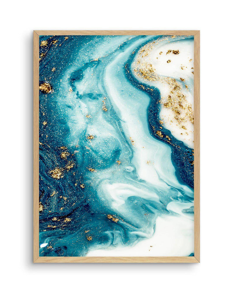 Ocean Marble I Art Print-PRINT-Olive et Oriel-Olive et Oriel-A4 | 8.3" x 11.7" | 21 x 29.7cm-Oak-With White Border-Buy-Australian-Art-Prints-Online-with-Olive-et-Oriel-Your-Artwork-Specialists-Austrailia-Decorate-With-Coastal-Photo-Wall-Art-Prints-From-Our-Beach-House-Artwork-Collection-Fine-Poster-and-Framed-Artwork