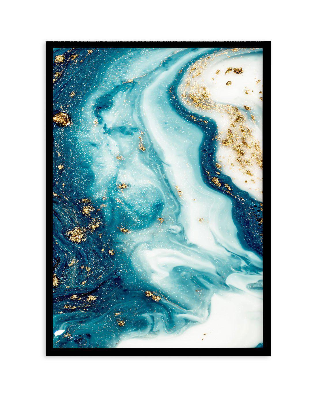 Ocean Marble I Art Print-PRINT-Olive et Oriel-Olive et Oriel-A4 | 8.3" x 11.7" | 21 x 29.7cm-Black-With White Border-Buy-Australian-Art-Prints-Online-with-Olive-et-Oriel-Your-Artwork-Specialists-Austrailia-Decorate-With-Coastal-Photo-Wall-Art-Prints-From-Our-Beach-House-Artwork-Collection-Fine-Poster-and-Framed-Artwork