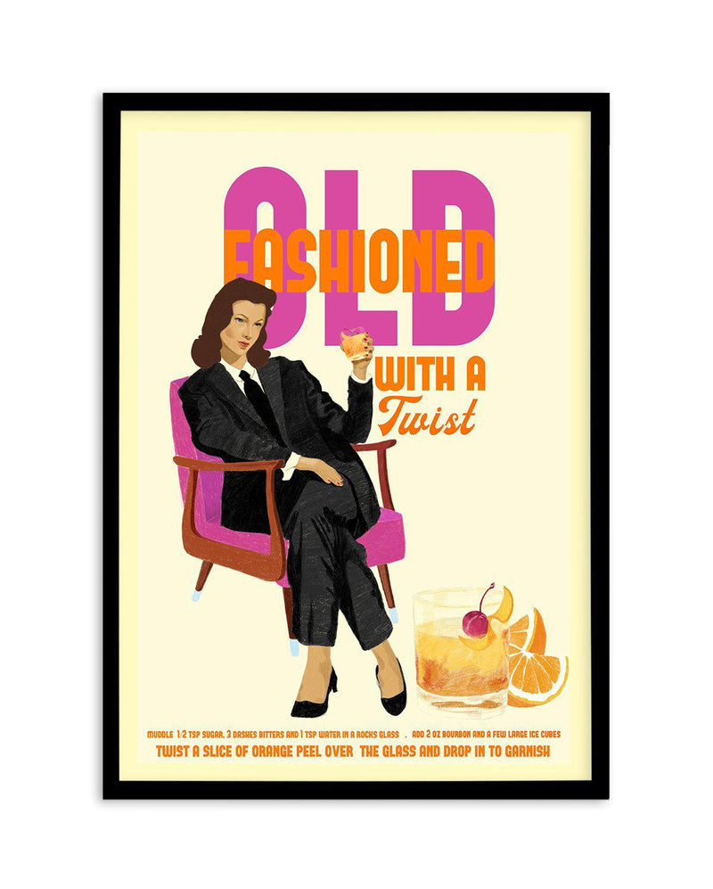 Old Fashioned By Jenny Liz Rome Art Print-PRINT-Olive et Oriel-Olive et Oriel-A5 | 5.8" x 8.3" | 14.8 x 21cm-Black-With White Border-Buy-Australian-Art-Prints-Online-with-Olive-et-Oriel-Your-Artwork-Specialists-Austrailia-Decorate-With-Coastal-Photo-Wall-Art-Prints-From-Our-Beach-House-Artwork-Collection-Fine-Poster-and-Framed-Artwork