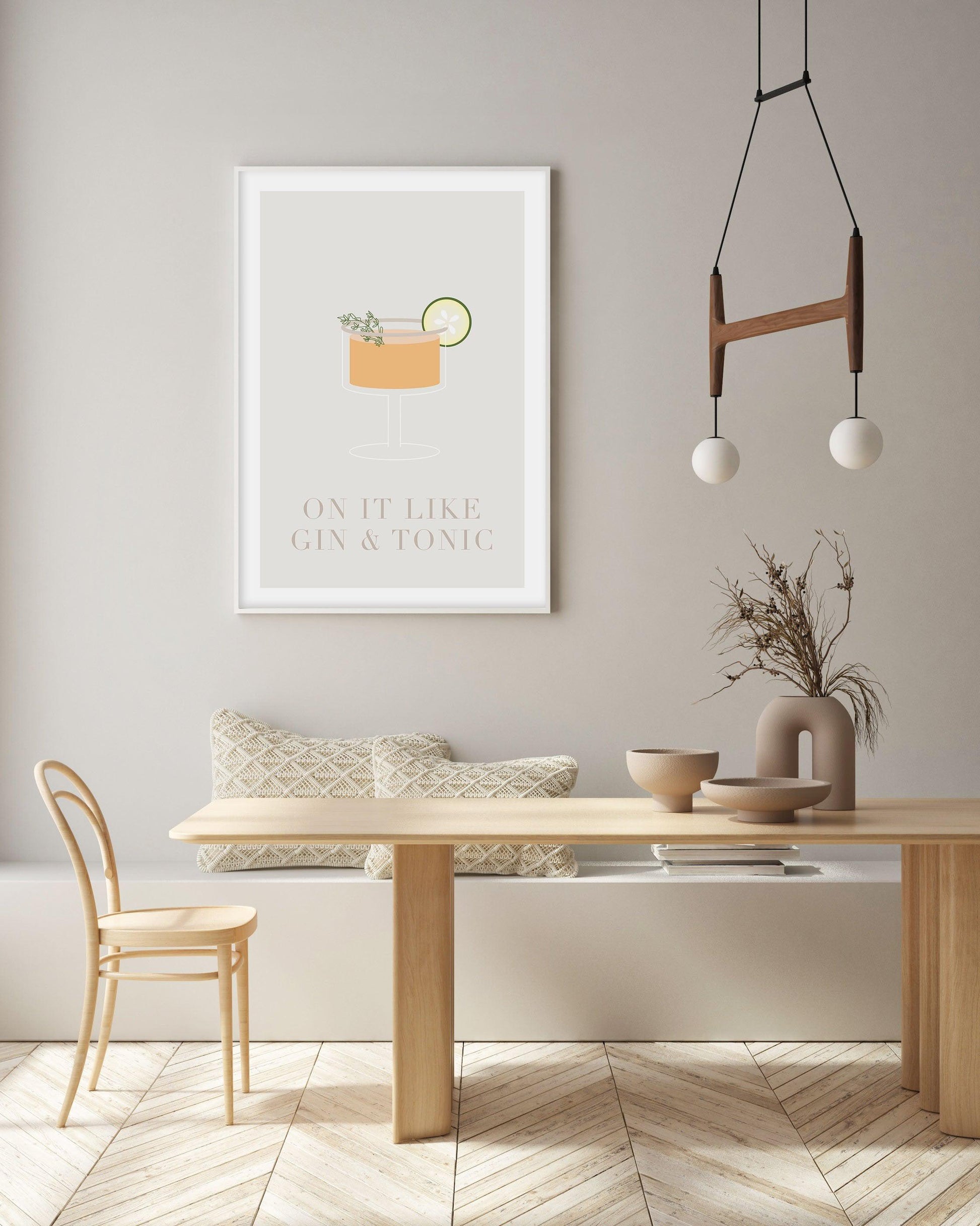 On It Like Gin & Tonic | Beige Art Print-PRINT-Olive et Oriel-Olive et Oriel-Buy-Australian-Art-Prints-Online-with-Olive-et-Oriel-Your-Artwork-Specialists-Austrailia-Decorate-With-Coastal-Photo-Wall-Art-Prints-From-Our-Beach-House-Artwork-Collection-Fine-Poster-and-Framed-Artwork