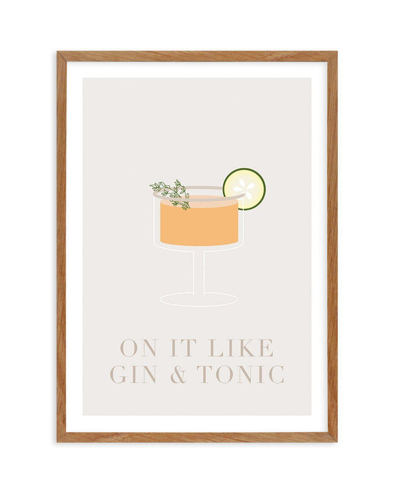 On It Like Gin & Tonic | Beige Art Print-PRINT-Olive et Oriel-Olive et Oriel-Buy-Australian-Art-Prints-Online-with-Olive-et-Oriel-Your-Artwork-Specialists-Austrailia-Decorate-With-Coastal-Photo-Wall-Art-Prints-From-Our-Beach-House-Artwork-Collection-Fine-Poster-and-Framed-Artwork