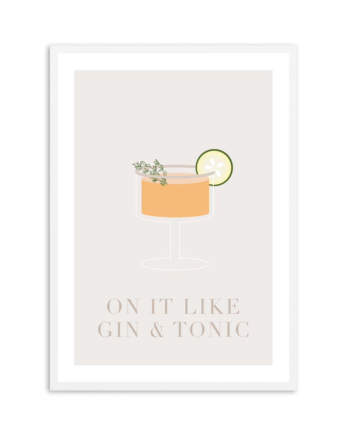 On It Like Gin & Tonic | Beige Art Print-PRINT-Olive et Oriel-Olive et Oriel-A5 | 5.8" x 8.3" | 14.8 x 21cm-White-With White Border-Buy-Australian-Art-Prints-Online-with-Olive-et-Oriel-Your-Artwork-Specialists-Austrailia-Decorate-With-Coastal-Photo-Wall-Art-Prints-From-Our-Beach-House-Artwork-Collection-Fine-Poster-and-Framed-Artwork