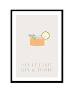On It Like Gin & Tonic | Beige Art Print-PRINT-Olive et Oriel-Olive et Oriel-A5 | 5.8" x 8.3" | 14.8 x 21cm-Black-With White Border-Buy-Australian-Art-Prints-Online-with-Olive-et-Oriel-Your-Artwork-Specialists-Austrailia-Decorate-With-Coastal-Photo-Wall-Art-Prints-From-Our-Beach-House-Artwork-Collection-Fine-Poster-and-Framed-Artwork