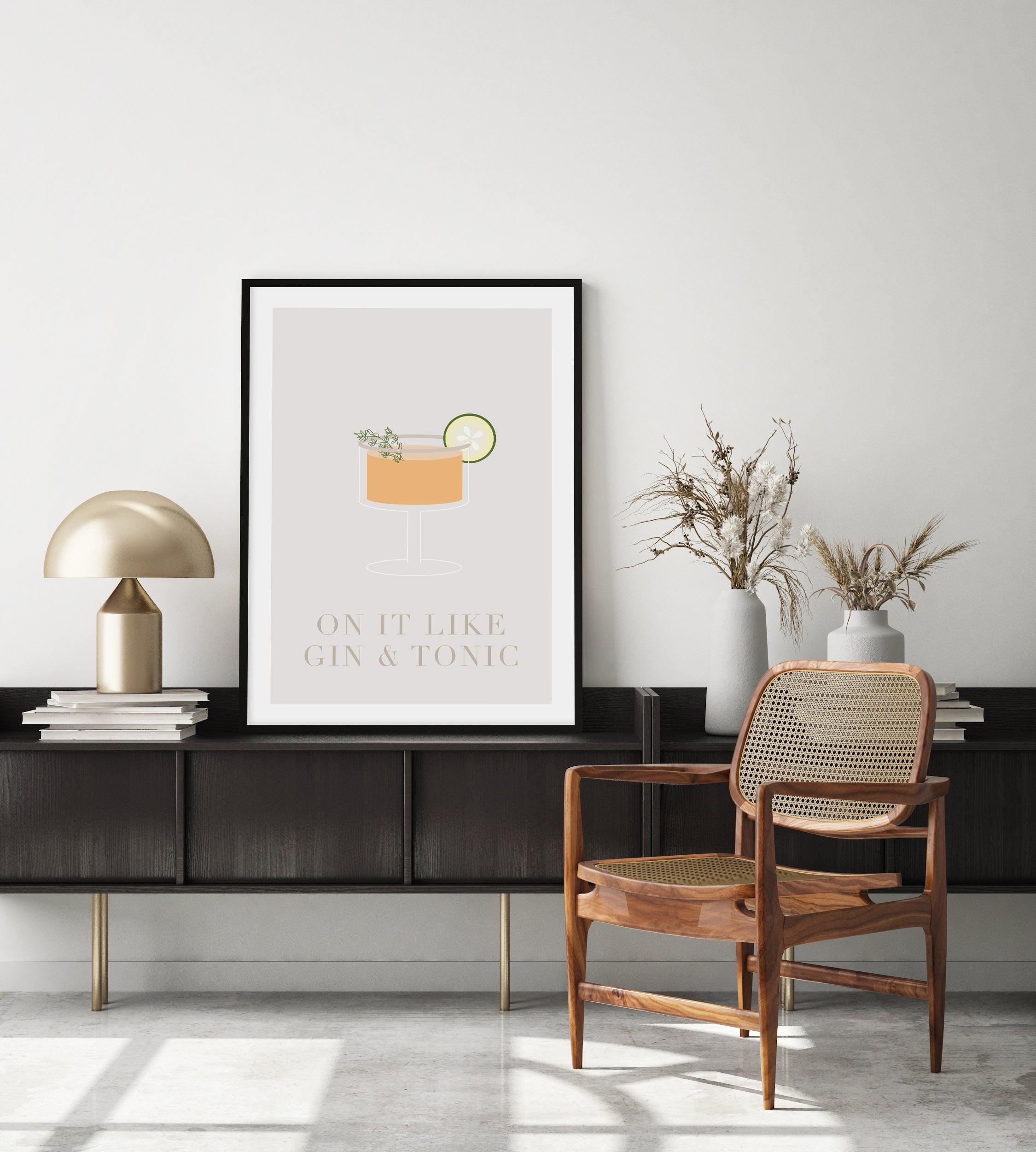 On It Like Gin & Tonic | Beige Art Print-PRINT-Olive et Oriel-Olive et Oriel-Buy-Australian-Art-Prints-Online-with-Olive-et-Oriel-Your-Artwork-Specialists-Austrailia-Decorate-With-Coastal-Photo-Wall-Art-Prints-From-Our-Beach-House-Artwork-Collection-Fine-Poster-and-Framed-Artwork