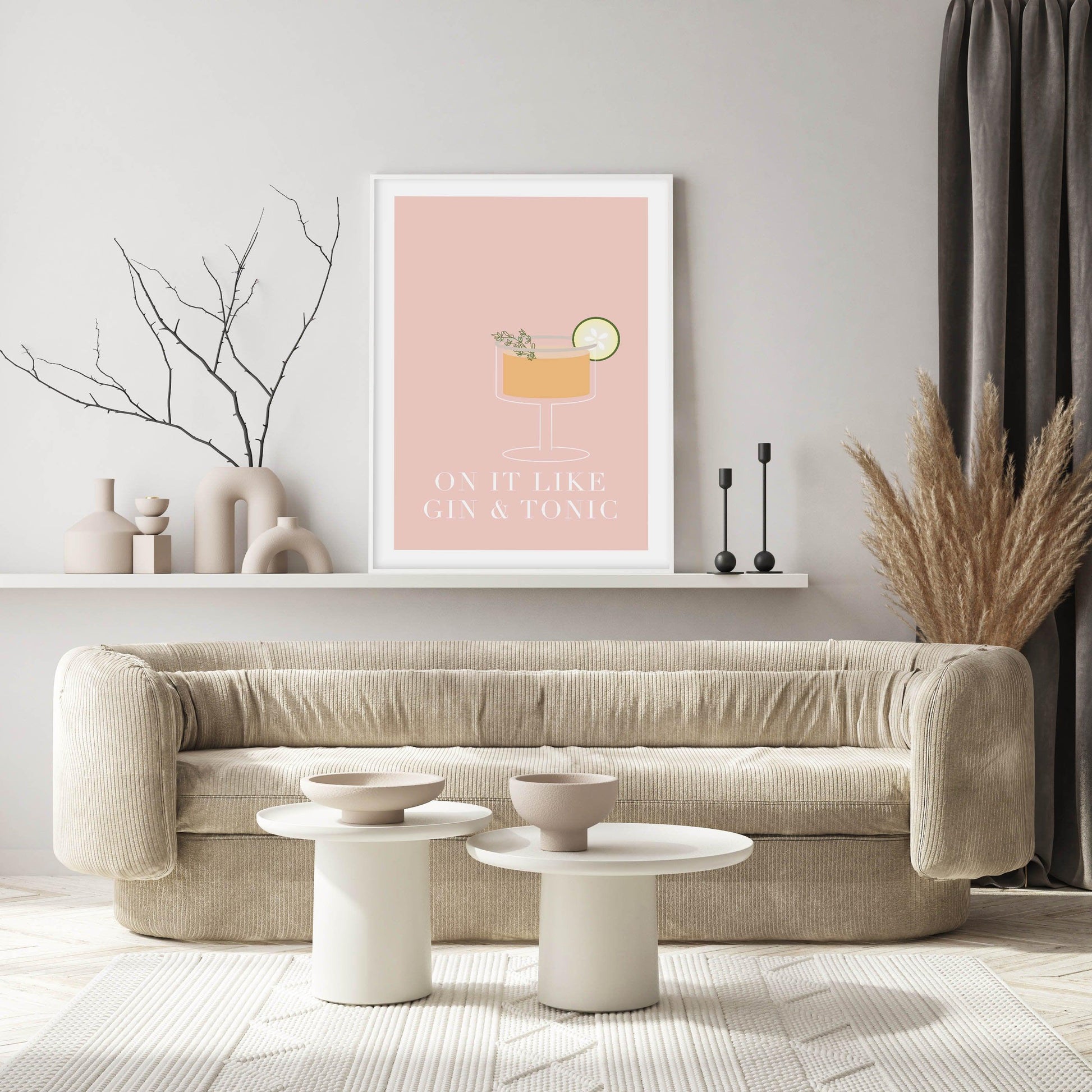 On It Like Gin & Tonic | Pink Art Print-PRINT-Olive et Oriel-Olive et Oriel-Buy-Australian-Art-Prints-Online-with-Olive-et-Oriel-Your-Artwork-Specialists-Austrailia-Decorate-With-Coastal-Photo-Wall-Art-Prints-From-Our-Beach-House-Artwork-Collection-Fine-Poster-and-Framed-Artwork