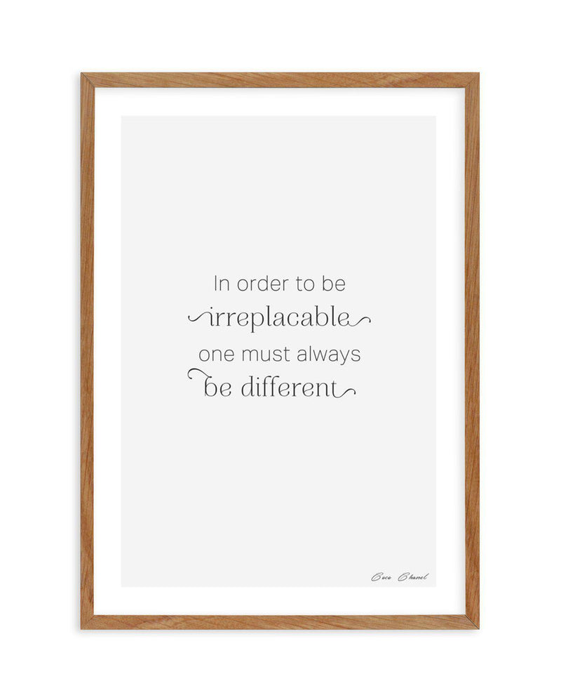 One Must Always Be Different Art Print-PRINT-Olive et Oriel-Olive et Oriel-50x70 cm | 19.6" x 27.5"-Walnut-With White Border-Buy-Australian-Art-Prints-Online-with-Olive-et-Oriel-Your-Artwork-Specialists-Austrailia-Decorate-With-Coastal-Photo-Wall-Art-Prints-From-Our-Beach-House-Artwork-Collection-Fine-Poster-and-Framed-Artwork