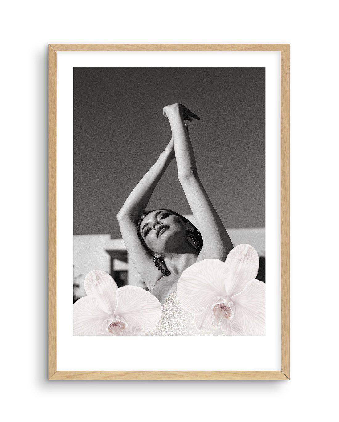 Orchids Girl II Art Print-PRINT-Olive et Oriel-Olive et Oriel-A4 | 8.3" x 11.7" | 21 x 29.7cm-Oak-With White Border-Buy-Australian-Art-Prints-Online-with-Olive-et-Oriel-Your-Artwork-Specialists-Austrailia-Decorate-With-Coastal-Photo-Wall-Art-Prints-From-Our-Beach-House-Artwork-Collection-Fine-Poster-and-Framed-Artwork