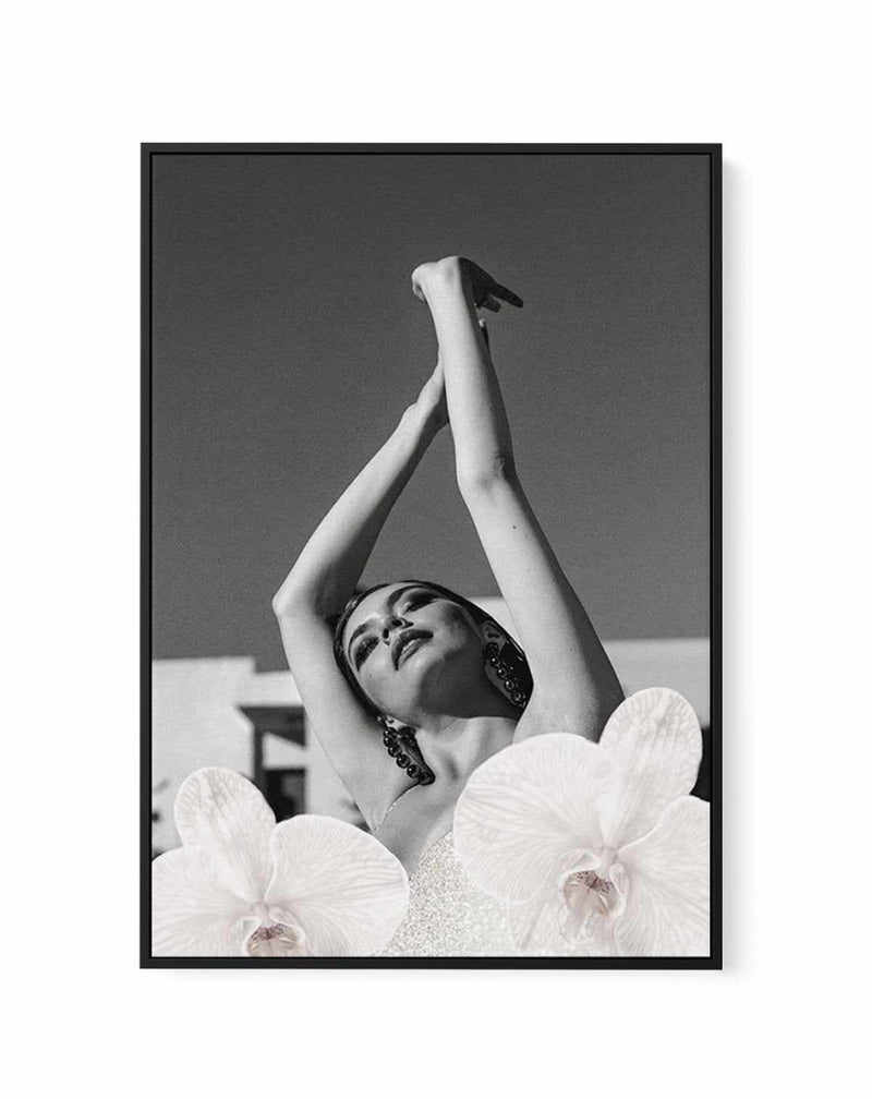 Orchids Girl II | Framed Canvas-CANVAS-You can shop wall art online with Olive et Oriel for everything from abstract art to fun kids wall art. Our beautiful modern art prints and canvas art are available from large canvas prints to wall art paintings and our proudly Australian artwork collection offers only the highest quality framed large wall art and canvas art Australia - You can buy fashion photography prints or Hampton print posters and paintings on canvas from Olive et Oriel and have them 