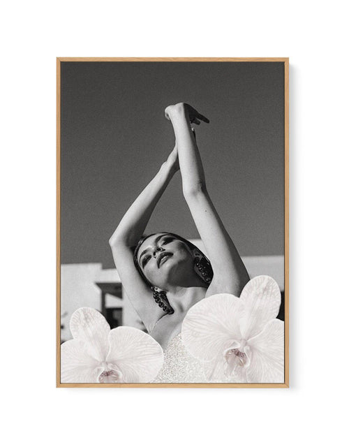 Orchids Girl II | Framed Canvas-CANVAS-You can shop wall art online with Olive et Oriel for everything from abstract art to fun kids wall art. Our beautiful modern art prints and canvas art are available from large canvas prints to wall art paintings and our proudly Australian artwork collection offers only the highest quality framed large wall art and canvas art Australia - You can buy fashion photography prints or Hampton print posters and paintings on canvas from Olive et Oriel and have them 