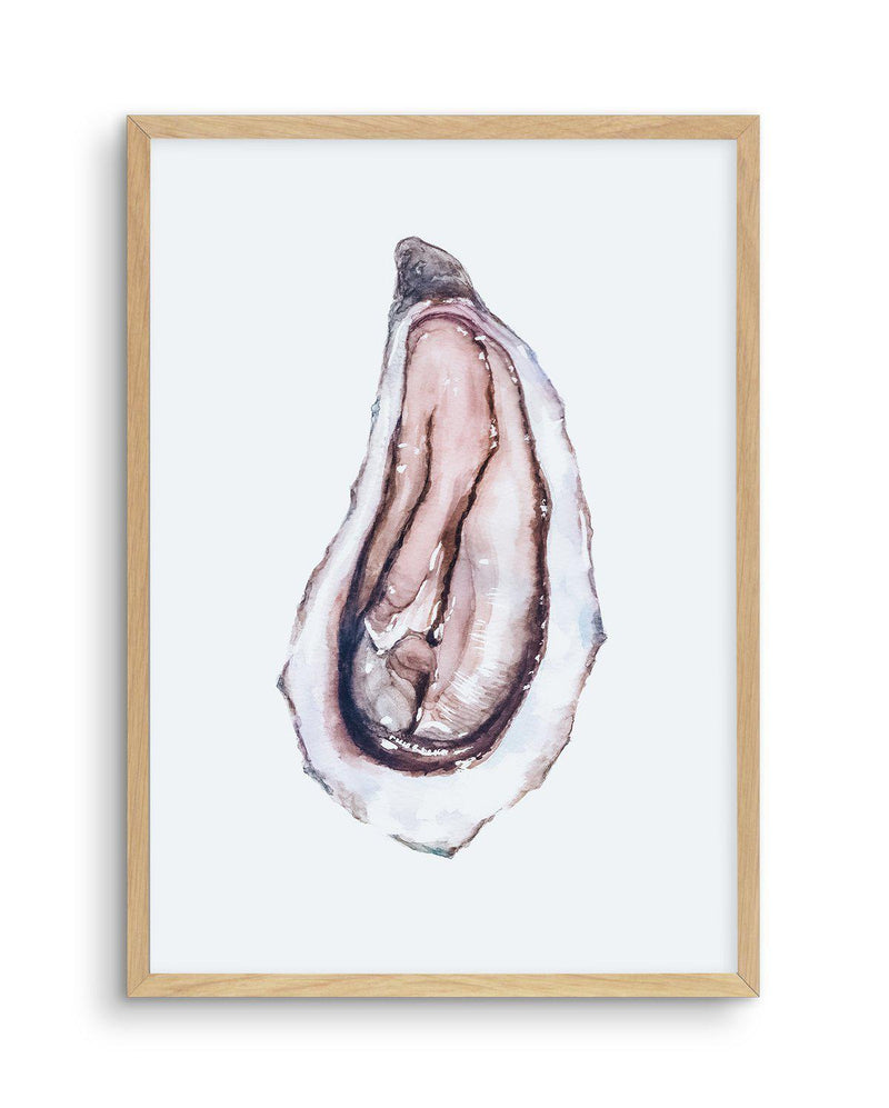 Oyster I Art Print-PRINT-Olive et Oriel-Olive et Oriel-A5 | 5.8" x 8.3" | 14.8 x 21cm-Oak-With White Border-Buy-Australian-Art-Prints-Online-with-Olive-et-Oriel-Your-Artwork-Specialists-Austrailia-Decorate-With-Coastal-Photo-Wall-Art-Prints-From-Our-Beach-House-Artwork-Collection-Fine-Poster-and-Framed-Artwork