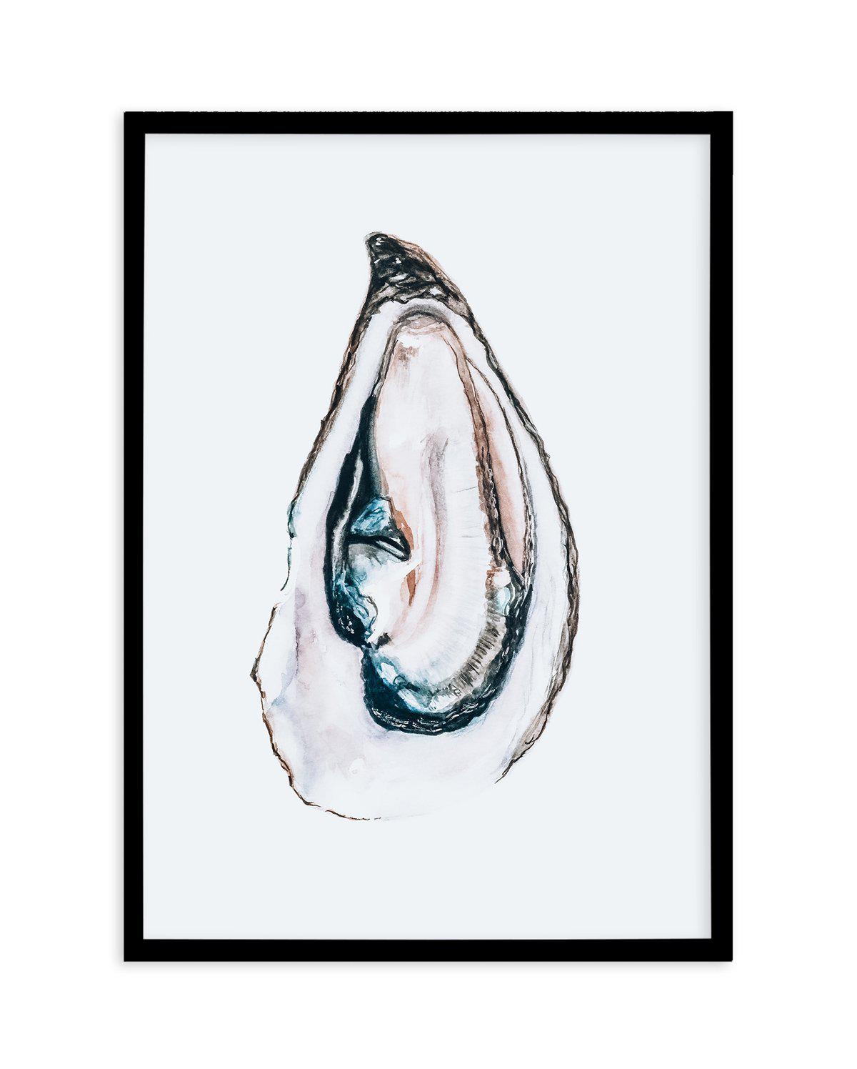 Oyster II Art Print-PRINT-Olive et Oriel-Olive et Oriel-A5 | 5.8" x 8.3" | 14.8 x 21cm-Black-With White Border-Buy-Australian-Art-Prints-Online-with-Olive-et-Oriel-Your-Artwork-Specialists-Austrailia-Decorate-With-Coastal-Photo-Wall-Art-Prints-From-Our-Beach-House-Artwork-Collection-Fine-Poster-and-Framed-Artwork