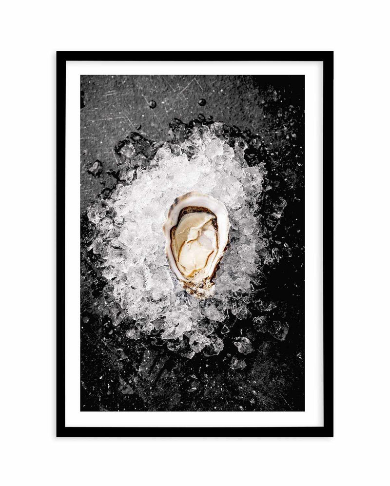 Oysters on Ice Art Print-PRINT-Olive et Oriel-Olive et Oriel-A5 | 5.8" x 8.3" | 14.8 x 21cm-Black-With White Border-Buy-Australian-Art-Prints-Online-with-Olive-et-Oriel-Your-Artwork-Specialists-Austrailia-Decorate-With-Coastal-Photo-Wall-Art-Prints-From-Our-Beach-House-Artwork-Collection-Fine-Poster-and-Framed-Artwork