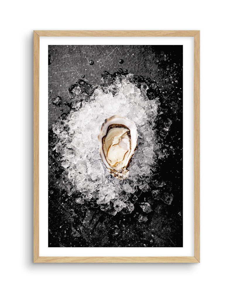 Oysters on Ice Art Print-PRINT-Olive et Oriel-Olive et Oriel-A5 | 5.8" x 8.3" | 14.8 x 21cm-Oak-With White Border-Buy-Australian-Art-Prints-Online-with-Olive-et-Oriel-Your-Artwork-Specialists-Austrailia-Decorate-With-Coastal-Photo-Wall-Art-Prints-From-Our-Beach-House-Artwork-Collection-Fine-Poster-and-Framed-Artwork