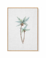 Palms on Linen I | Framed Canvas Art Print