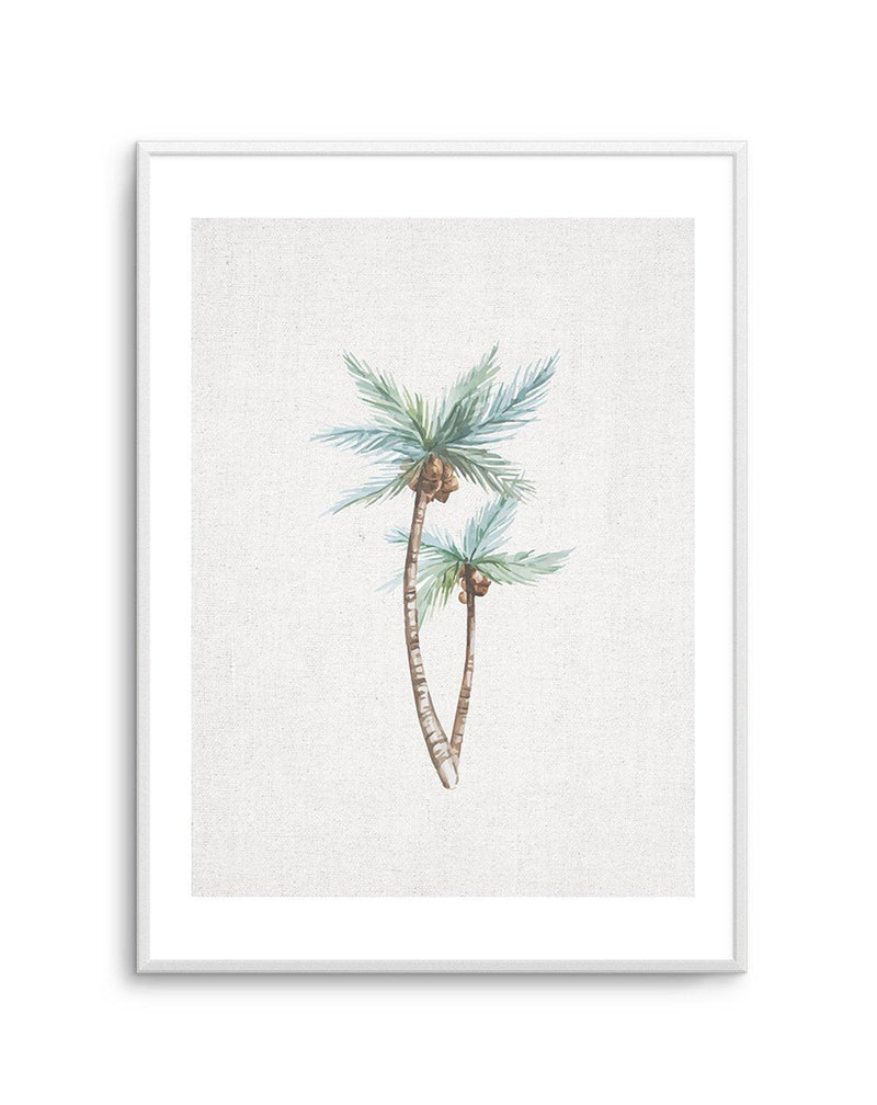 Palms on Linen I Art Print-PRINT-Olive et Oriel-Olive et Oriel-A5 | 5.8" x 8.3" | 14.8 x 21cm-Unframed Art Print-With White Border-Buy-Australian-Art-Prints-Online-with-Olive-et-Oriel-Your-Artwork-Specialists-Austrailia-Decorate-With-Coastal-Photo-Wall-Art-Prints-From-Our-Beach-House-Artwork-Collection-Fine-Poster-and-Framed-Artwork