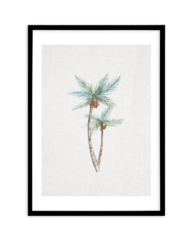 Palms on Linen I Art Print-PRINT-Olive et Oriel-Olive et Oriel-A5 | 5.8" x 8.3" | 14.8 x 21cm-Black-With White Border-Buy-Australian-Art-Prints-Online-with-Olive-et-Oriel-Your-Artwork-Specialists-Austrailia-Decorate-With-Coastal-Photo-Wall-Art-Prints-From-Our-Beach-House-Artwork-Collection-Fine-Poster-and-Framed-Artwork